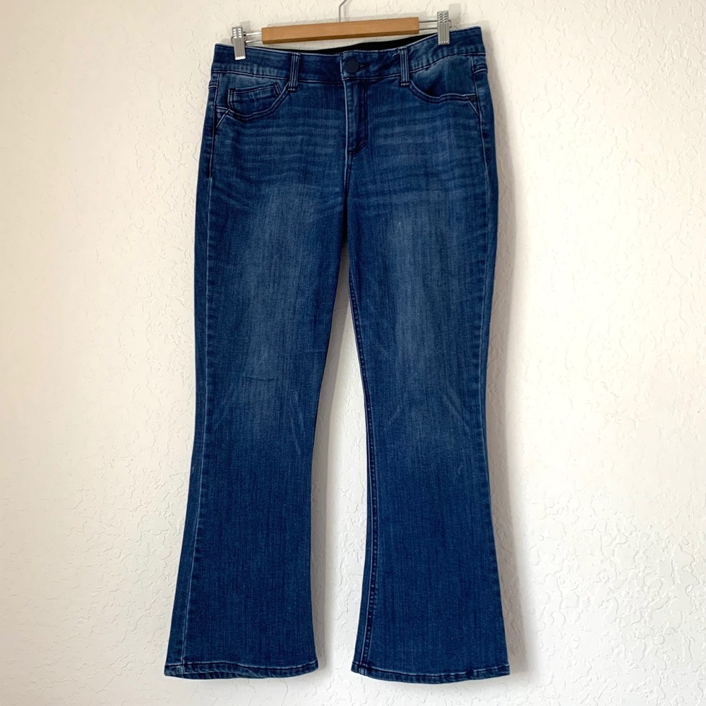 Democracy Bootcut Jeans Women 10 Petite Blue Stretch Absolution Comfort Western